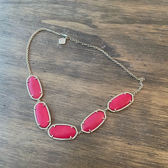 kendra scott Gold Plated statement Necklace red gold adjustable - Picture 7 of 8